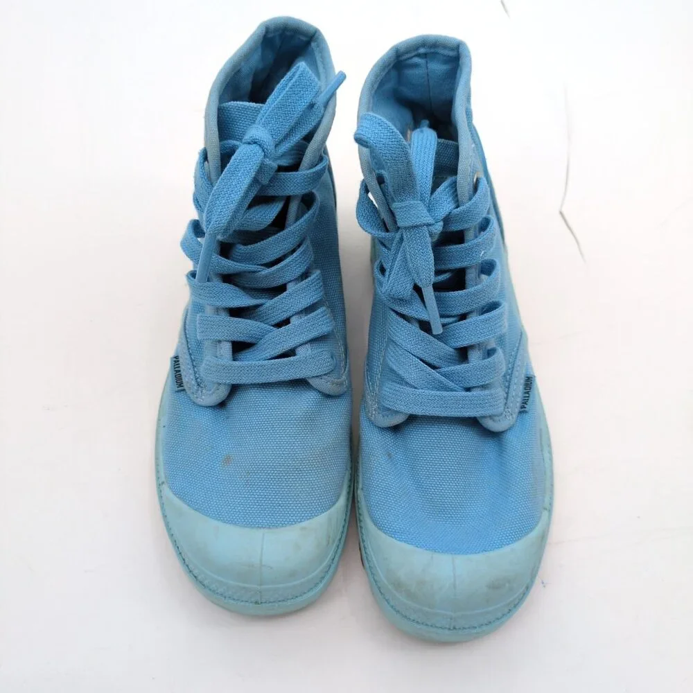 Palladium Pampa Hi Varsity Canvas Boots Blue Women’s 5 / Youth 3.5 Lace Up Retro